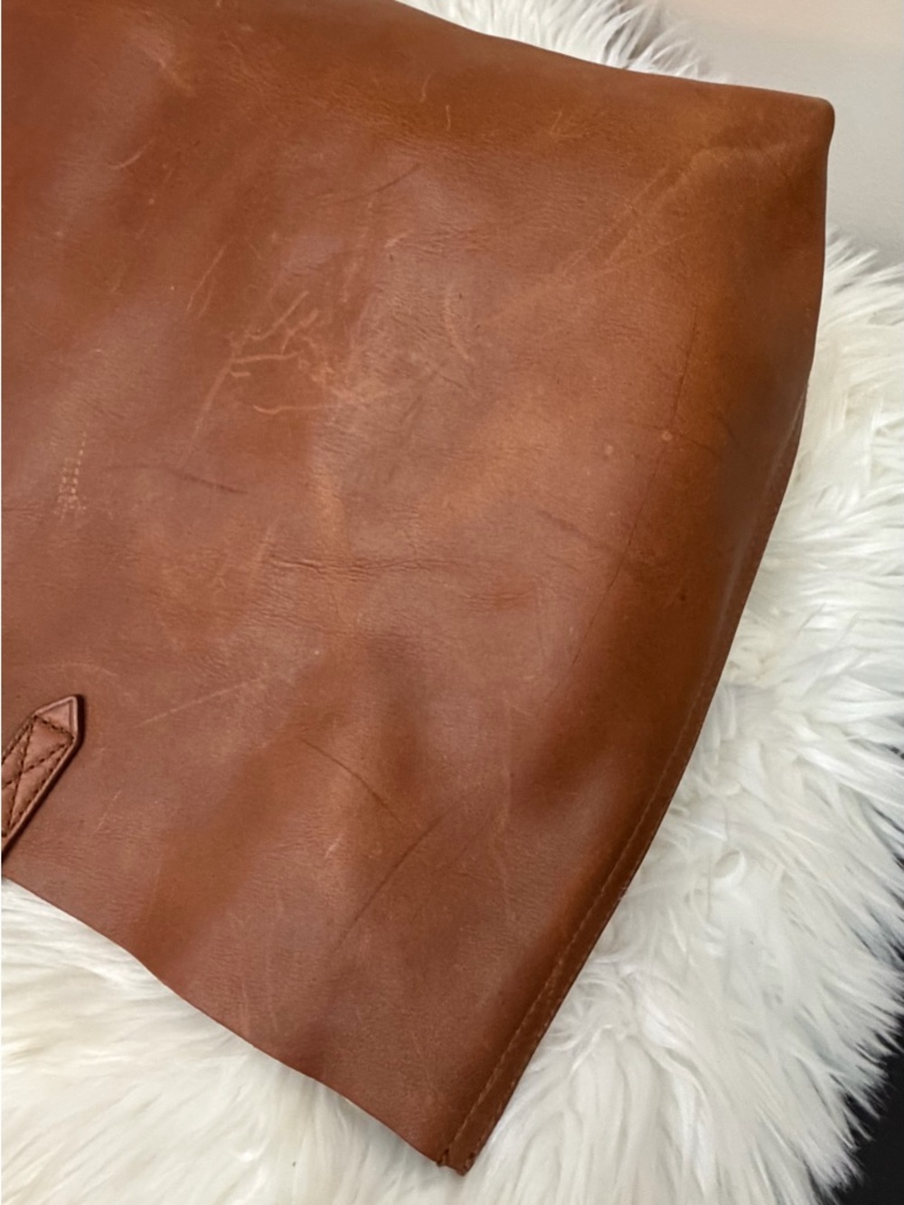 Madewell Brown Leather Tote - Classic Cognac Carryall - Picture 5 of 10